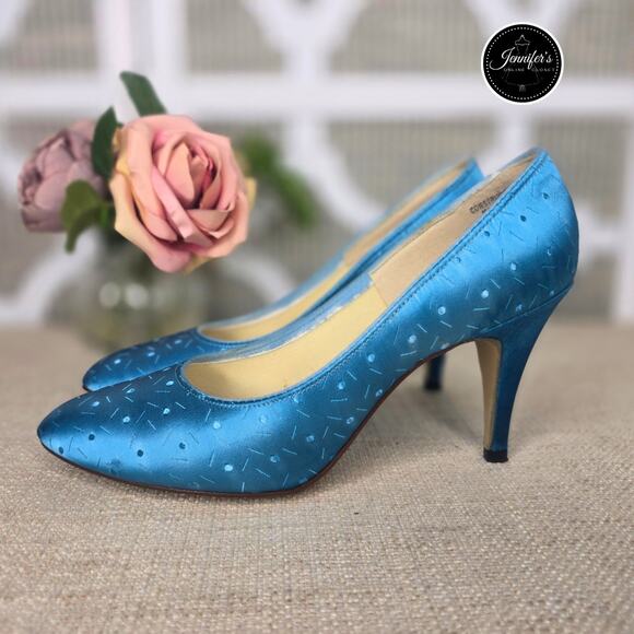 Dyeables Vintage Teal/Turquoise Sweet Dream Heels Size 7B - Picture 4 of 16